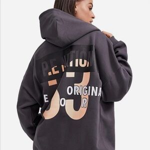 Charcoal Hoodie with Graphic Print